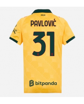 Billige Fotballdrakt AC Milan Strahinja Pavlovic #31 Replika Tredjedrakt Dame 2025-26 Kortermet